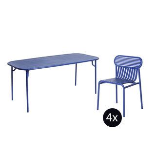 Petite Friture Set de jardin 180x75 table + 4 chaises Week-end