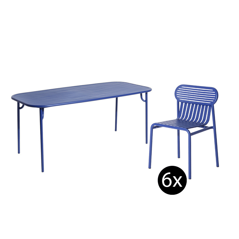 Petite Friture Tuinset 220x85 tafel + 6 stoelen Week-end - Petite Friture