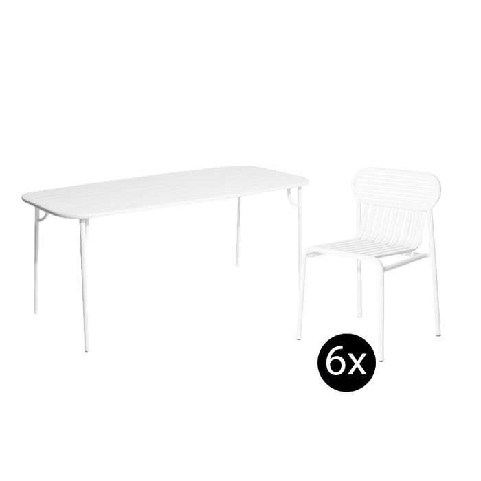 Petite Friture Set de jardin 220x75 table + 6 chaises Week-end