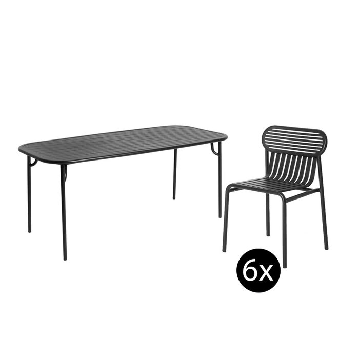 Petite Friture Tuinset 220x75 tafel + 6 stoelen Week-end