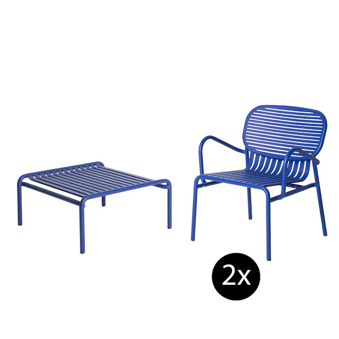 Petite Friture Week-end set de jardin 60x69cm table de salon + 2 fauteuils