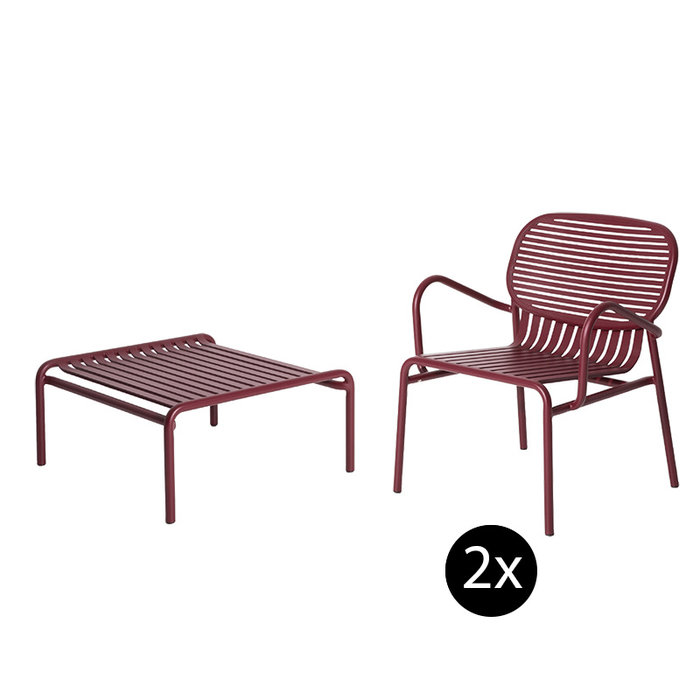 Petite Friture Week-end set de jardin 60x69cm table de salon + 2 fauteuils