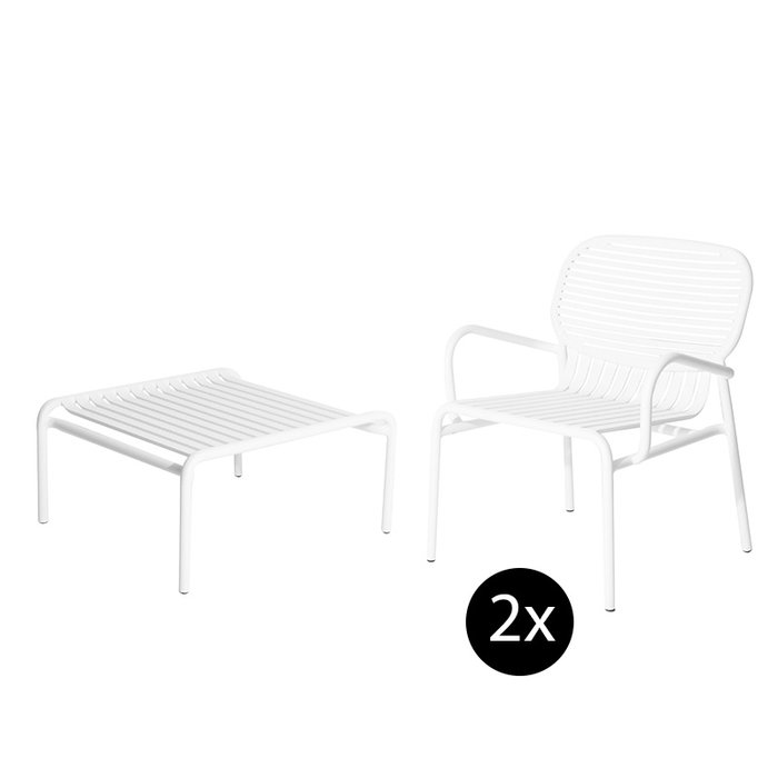 Petite Friture Week-end set de jardin 60x69cm table de salon + 2 fauteuils