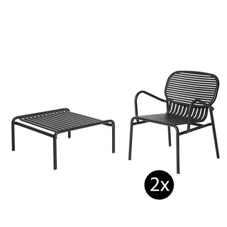 Petite Friture Set de jardin 60x69 table de salon + 2 fauteuils Week-end