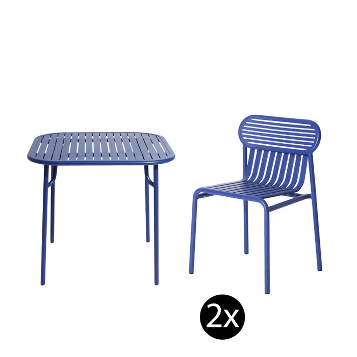 Petite Friture Tuinset 85x85 tafel + 2 stoelen Week-end
