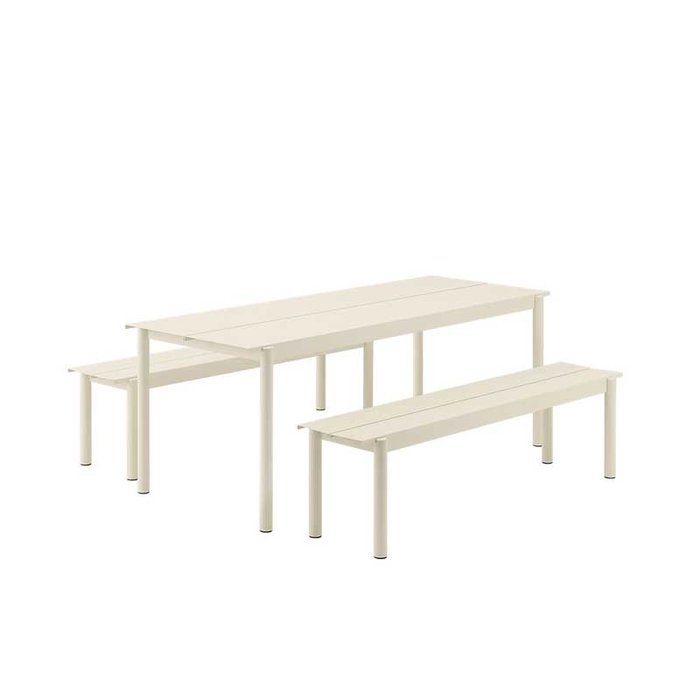 Muuto Linear tuinset tafel 140x75 + 2 banken 110x34