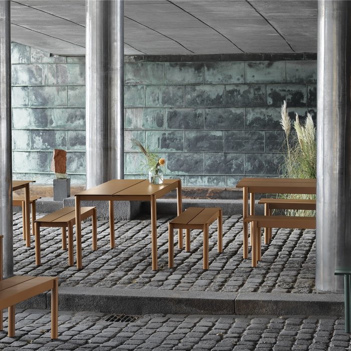 Muuto le set Linear avec table 200x80 + 2 banques 170x34