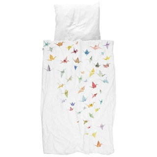 SNURK beddengoed Crane birds housse de couette 1p
