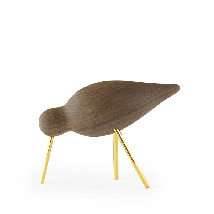 Normann Copenhagen shorebird walnoot/brass