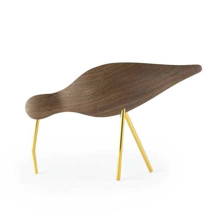Normann Copenhagen shorebird walnoot/brass