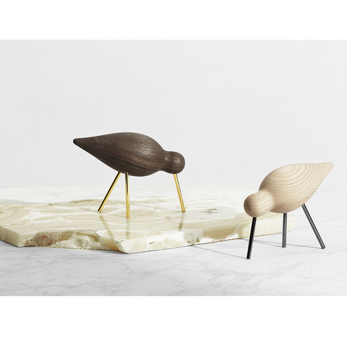 Normann Copenhagen shorebird walnoot/brass