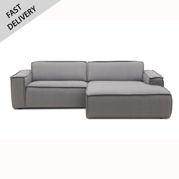 Fest Amsterdam Edge sofa 1.5 seat + divan - Sydney 91 gris (fast delivery)