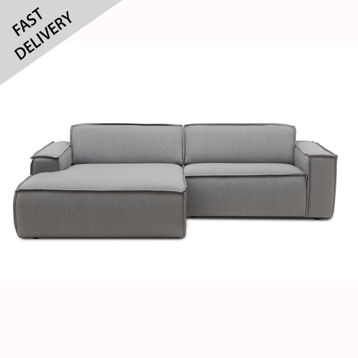 Fest Amsterdam Edge sofa 1.5 seat + divan - Sydney 91 gris (fast delivery)
