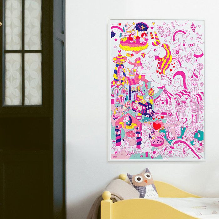 OMY Affiche couleur Lily unicorn - OMY