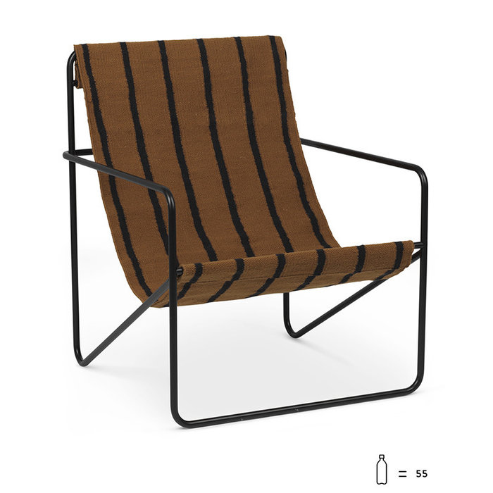 Fermliving Desert Lounge Chair - Frame Black / Stripes