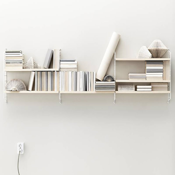 String Etagère Pocket Bois de frêne-Blanche
