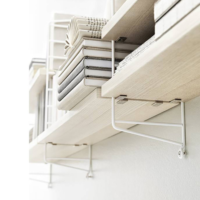 String Etagère Pocket Bois de frêne-Blanche