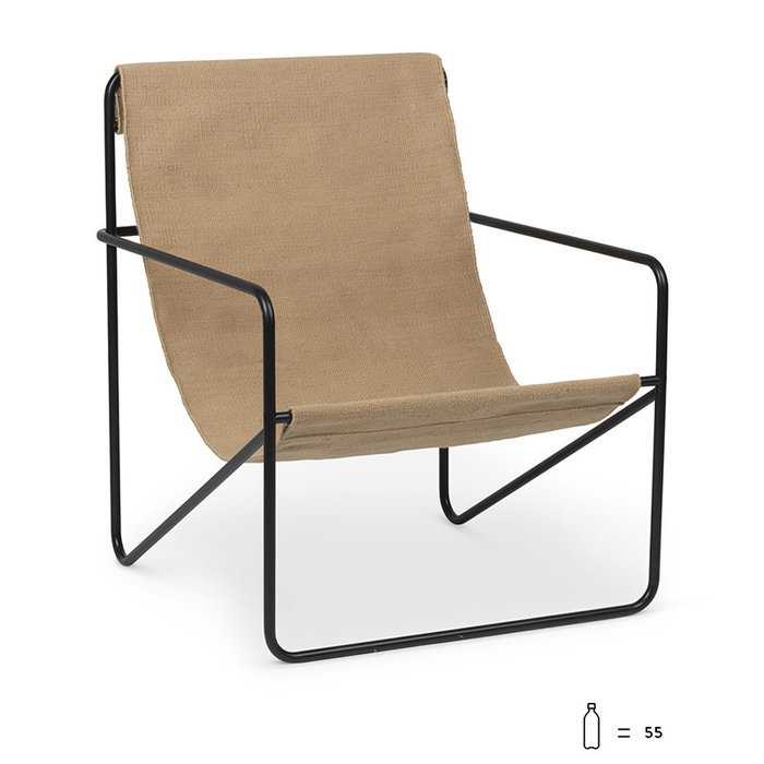 Fermliving Desert Lounge Chair - Frame Black / Sand