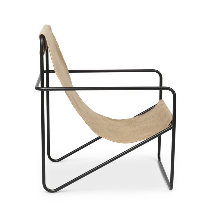 Fermliving Desert Lounge Chair - Frame Black / Sand