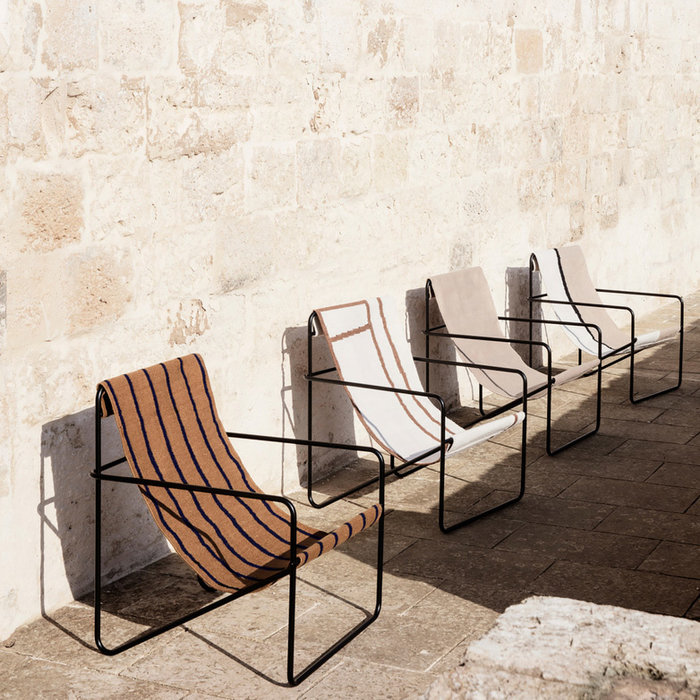 Fermliving Desert Lounge Chair - Frame Black / Stripes