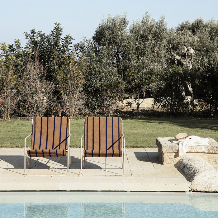 Fermliving Desert Lounge Chair - Frame Cashmere / Stripes