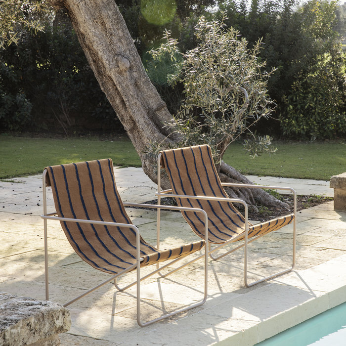 Fermliving Desert Lounge Chair - Frame Cashmere / Stripes