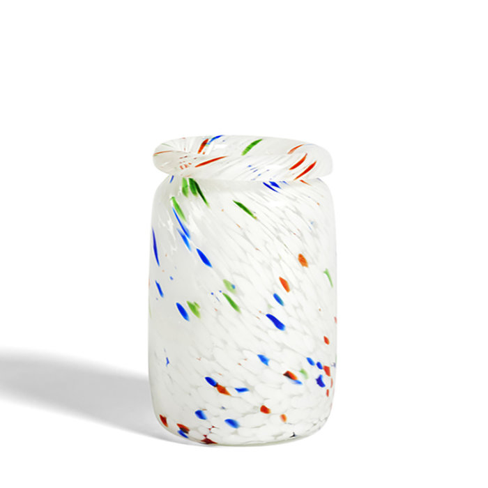 HAY Splash Vase Roll Neck M - White Dot