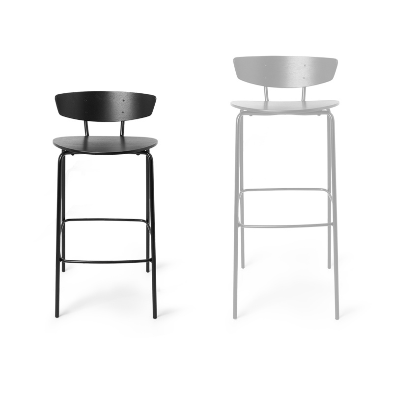 Stun schroot werkwoord Herman Bar Chair Black LOW - Fermliving / LIVINGDESIGN - Livingdesign