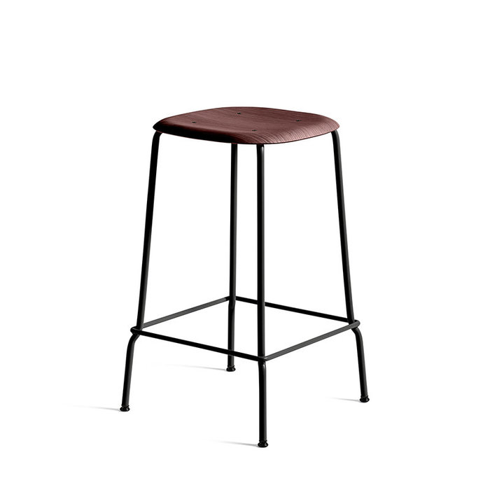 HAY Soft Edge80 barkruk - Black steel frame