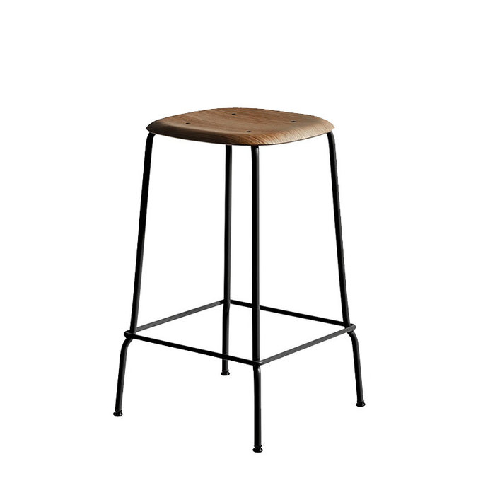 HAY Soft Edge80 barkruk - Black steel frame