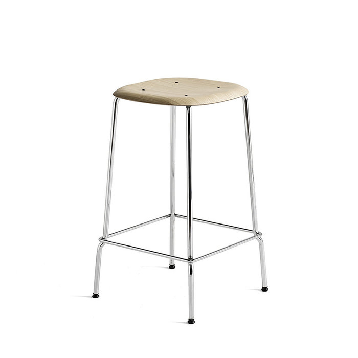 HAY Soft Edge80 barkruk - Chromed steel frame