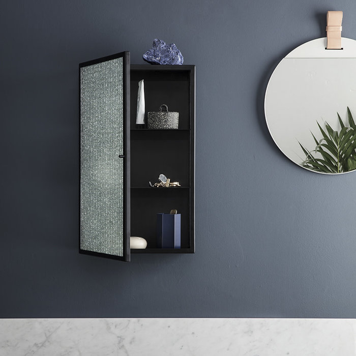 Fermliving Haze wandkast - figuurglas met streeppatroon