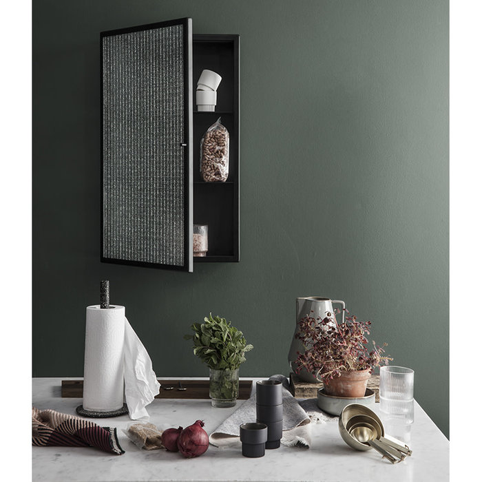 Fermliving Haze wandkast - figuurglas met streeppatroon