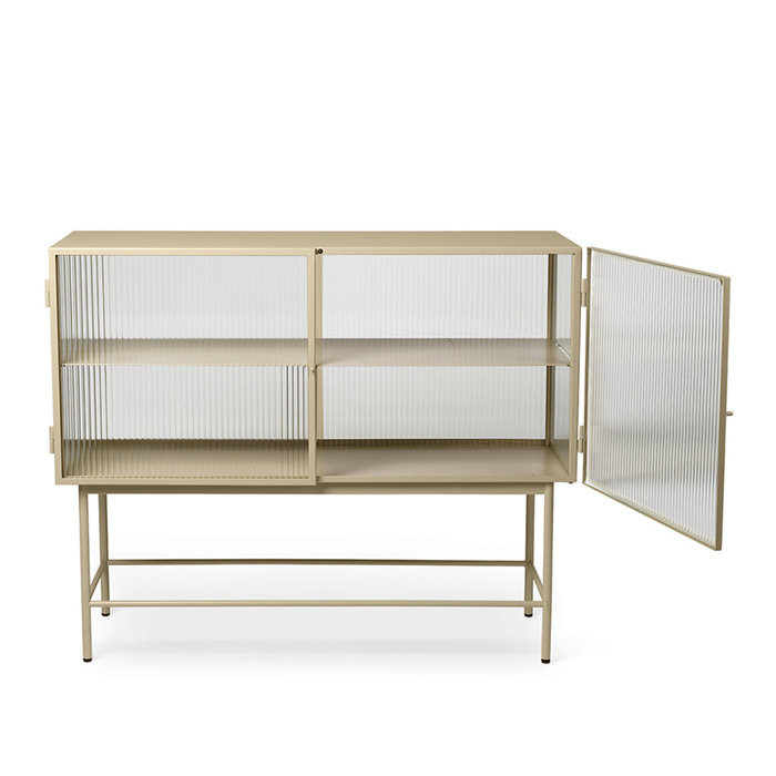 Fermliving Haze dressoir - figuurglas met streepjesmotief