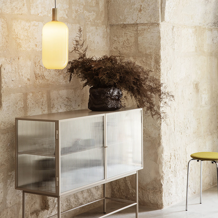 Fermliving Haze dressoir - figuurglas met streepjesmotief