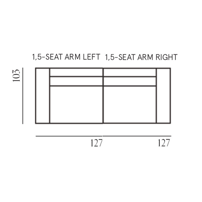 Fest Amsterdam Edge sofa 3-zits - 1.5 seat left + 1.5 seat right  (fast delivery)