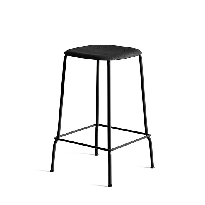 HAY Soft Edge80 barkruk - Black steel frame