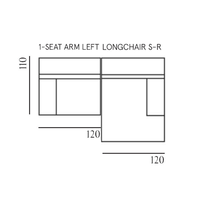 Fest Amsterdam SHOWROOM - Clay sofa - 1seat  arm left + longchair S  arm right -  Royal 160 magnolia