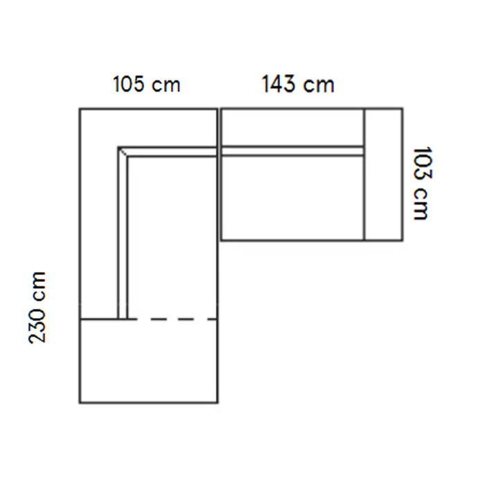 Fest Amsterdam Canapé Dunbar 1.5 seat arm R + longchair arm L - Polvere beige