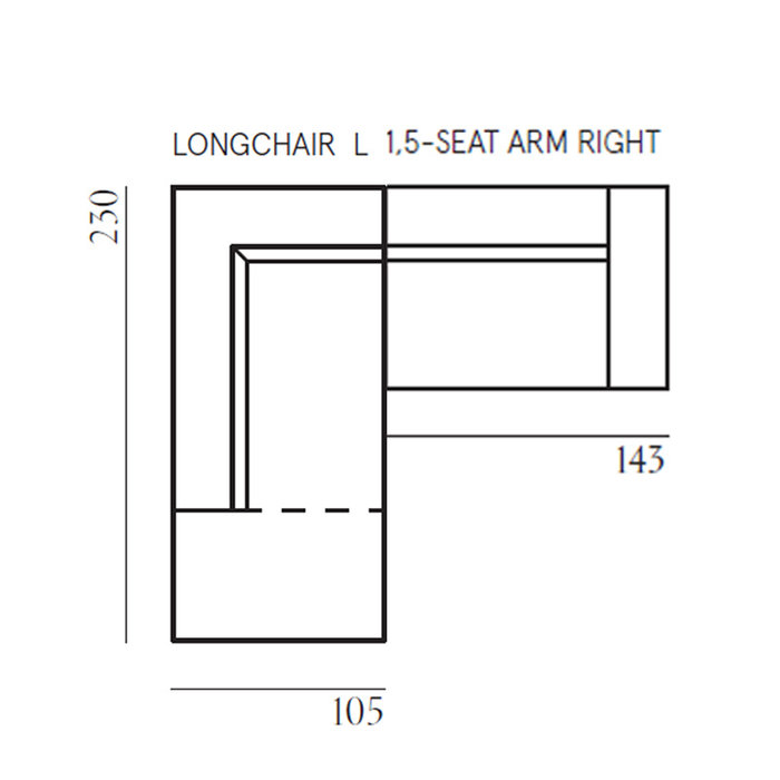 Fest Amsterdam Dunbar canapé 2 seat + longchair Royal 56 Petrol