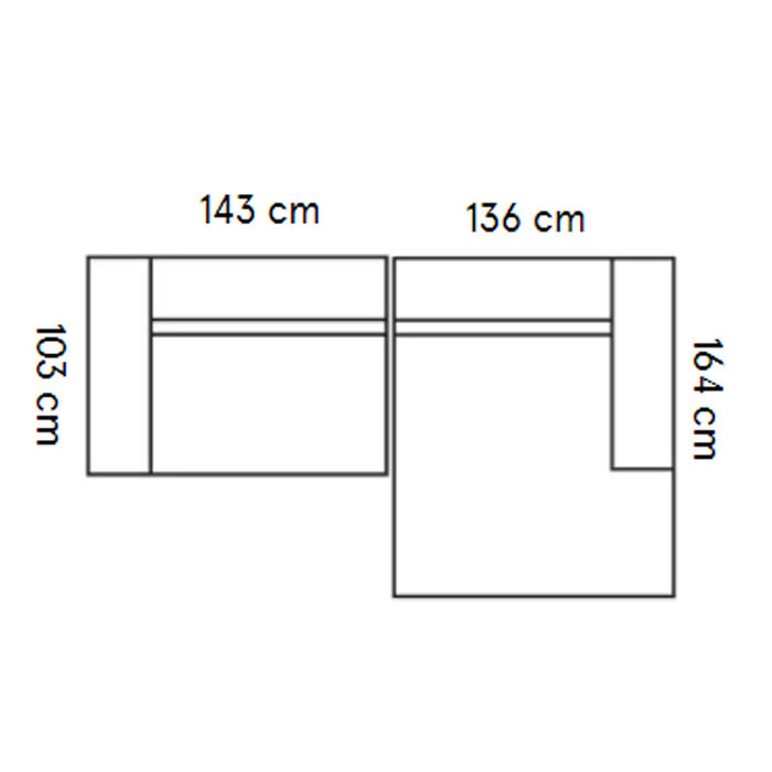 Fest Amsterdam Dunbar sofa - divan arm right + 1.5 arm left - Juke copper
