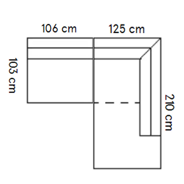 Fest Amsterdam Edge hoeksofa (1.5 seater no arms + longchair R) - Royal 44 turquoise