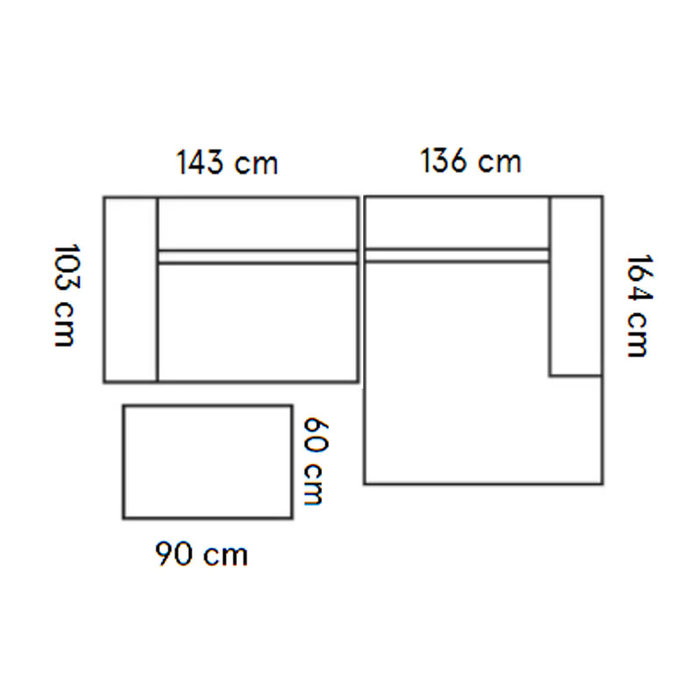 Fest Amsterdam Canapé Dunbar 1.5 seat + divan + pouf Polvere 21 beige