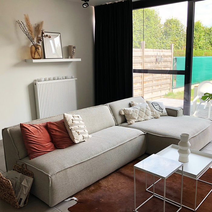 Fest Amsterdam Edge sofa 2 seat no arm  + divan - polvere 21 beige