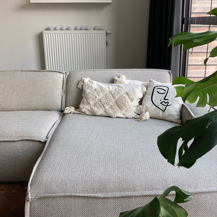 Fest Amsterdam Edge sofa 2 seat no arm  + divan - polvere 21 beige