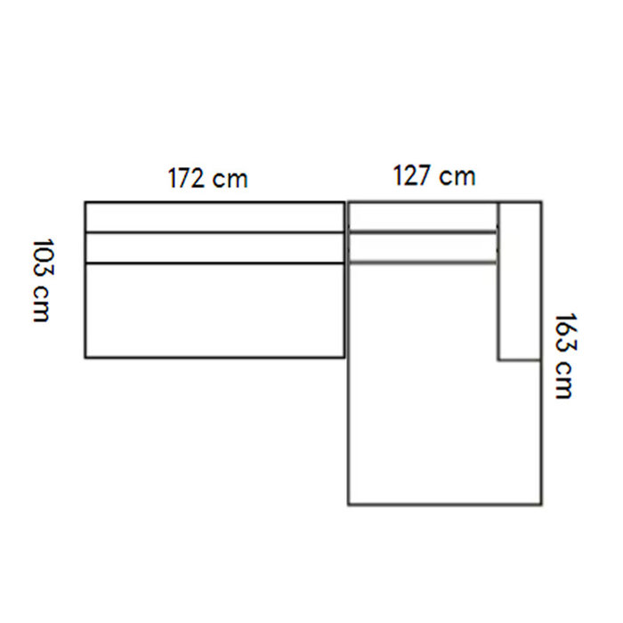 Fest Amsterdam Edge sofa 2 seat no arm  + divan - polvere 21 beige