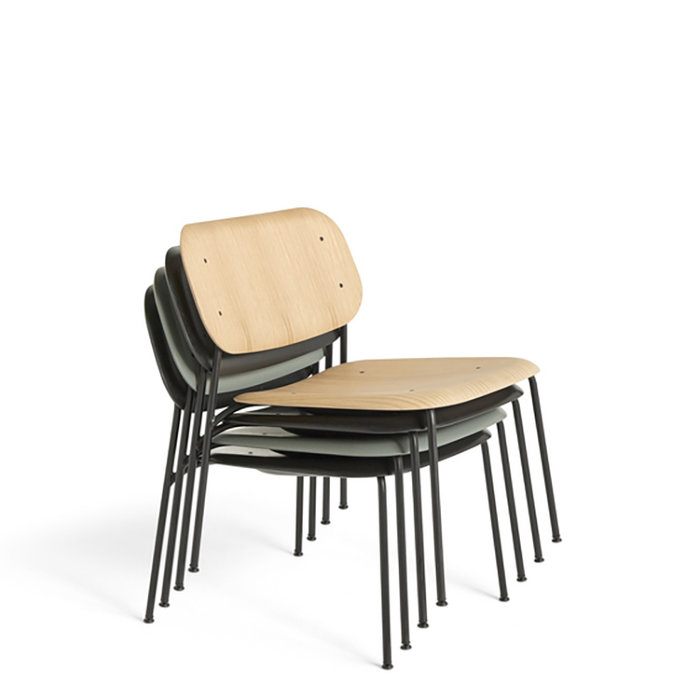 HAY Soft Edge100 Lounge chair - Black steel frame