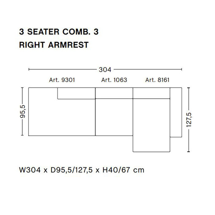HAY Mags sofa - 3 seater right comb 3
