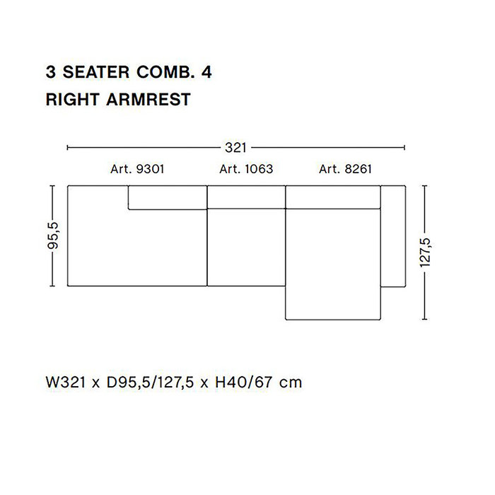 HAY Mags Sofa - 3 seater right comb 4