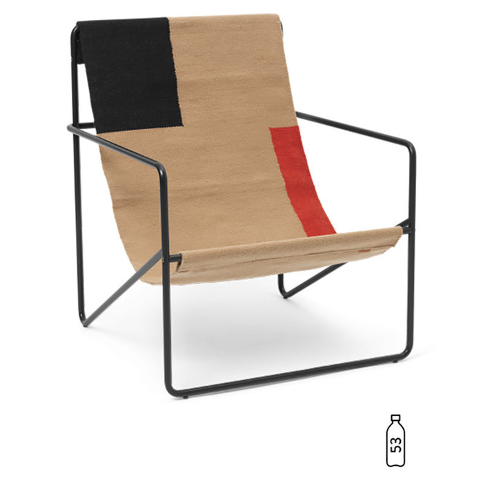 Fermliving Desert Lounge Chair - Frame Black / Block